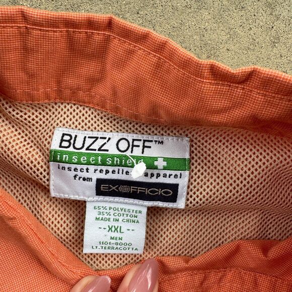 ExOfficio Buzz Off Shirt Mens XXL 2XL Tan/Orange Vented Roll Tab Sleeve Lot Of 2 - Picture 11 of 12